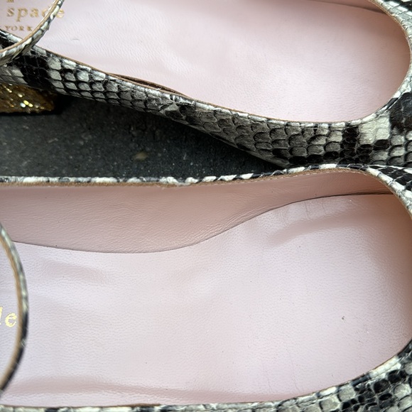 Kate Spade Made in Italy Snakeskin Leather Glitter Heels Ankle Strap Pumps - 9.5 - Picture 14 of 16